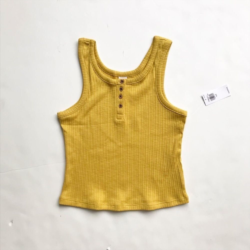 Old Navy NWT mustard ribbed tank top M(8Y)